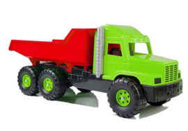 Grote kiepauto, Grote kiepvrachtwagen, Grote kieptruck 75 cm Groen/Rood