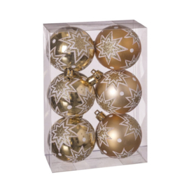 Kerstballen set 6 stuks Goud Ø 6 cm
