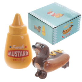 Peper en zoutstel Hotdog Mosterd