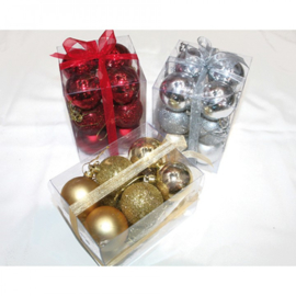 Kerstballen set 12 stuks Ø 5cm in 3 kleuren