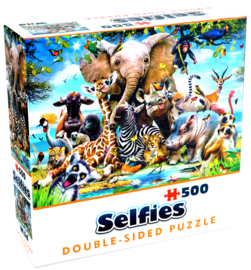 Double-Sided Selfies Puzzle - Wild Dubbelzijdige Puzzel Wilde Dieren