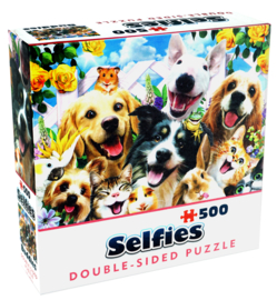 Double-Sided selfie Puzzle – Buddies, Dubbelzijdige Puzzel Huisdieren