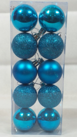 Kerstballen set 10 stuks Blauw Ø 5cm
