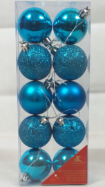 Kerstballen set 10 stuks Blauw Ø 5cm