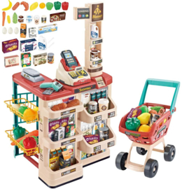 Supermarkt met winkelwagen 48 delig