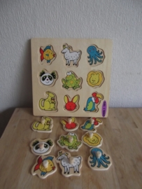 Plug puzzel Dieren 9 stukjes