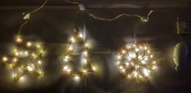 Lichtsnoer met kerstster, kerstboom en sneeuwvlokje 90cm