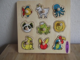 Plug puzzel Dieren 9 stukjes