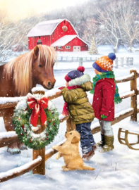 Kerst Pony Christmas Pony Simon Treadwell 1000 stukjes