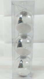 3D Kerstballen set 3 stuks Ø 8cm