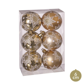 Kerstballen set 6 stuks Goud Ø 6 cm
