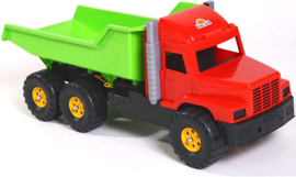 Grote kiepauto, Grote kiepvrachtwagen, Grote kieptruck 75 cm Rood/Groen