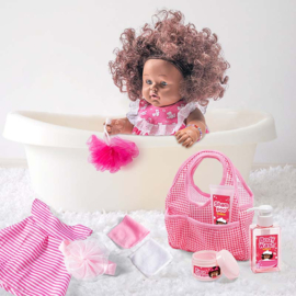 Sally Fay African Doll Bad en Pyjama, Sally Fay Afrikaanse Pop Bad en Pyjama