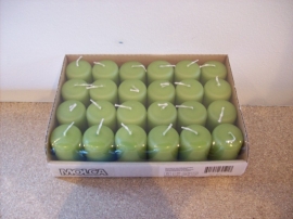 Cilinderkaarsen tray 24 stuks Groen (8203)