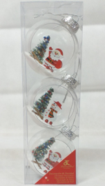 3D Kerstballen set 3 stuks Ø 8cm