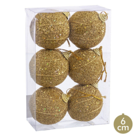 Kerstballen set 6 stuks Goud Ø 6 cm