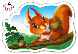 4 Delige puzzel set Dieren in het bos Castorland B-005079