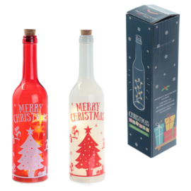 Fles met LED verlichting Kerstmis