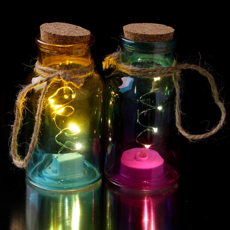 Won haalbaar Melbourne Glazen pot met LED verlichting klein | Led verlichting | Minigigant