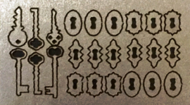 A169  Slot en sleutelplaten, zilverkleurig