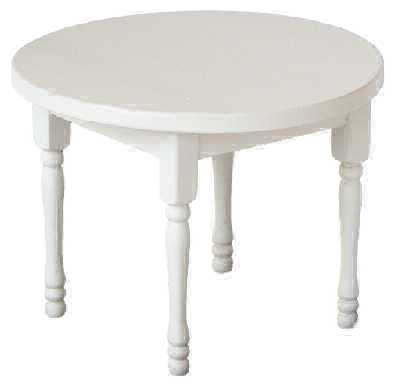 03649 ronde witte tafel met 4 poten. (L)