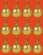 01478 Kerstballen goud, per 12. (AR)