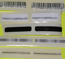 500 Stück  EM Labels 51x6 mm - transparant - deaktivierbar