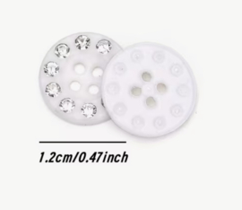 Zwart met strass. 12 mm