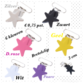 Ster clips roze