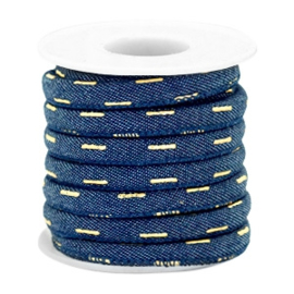 Denim / Dark midnight blue-gold streep