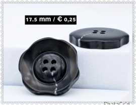 Zwart bloemvorm 17.5 mm