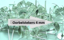 Oorbellen stekers  met stoppers 10 voor € 0,55         (4 mm  doorsnee )