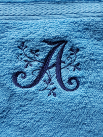 Handdoek met washandje beide met Monogram