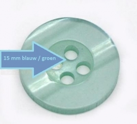 Blauw/ groen  4 ogen 15 mm