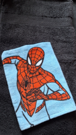Handdoek met naam en washandje Spiderman