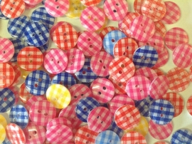 Blauw-wit ruitje. 13 mm