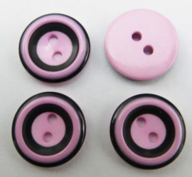 Roze met zwart. 15 mm