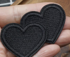 ♥️ zwart  4x4 cm