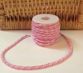 Gedraaid Elastisch koord Roze  6 mm    / 50 cm voor