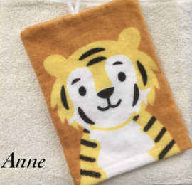 Handdoek met naam en leeuw washandje