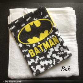 Handdoek met naam en Batman washandje