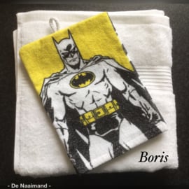 Handdoek met naam met Batman washandje