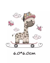 Giraf op skate board