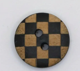 Zwart bruin hout. 15 mm