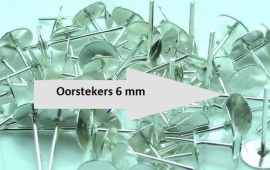 Oorbellen stekers  met stoppers 10 voor € 0,55 (6mm doorsnee )