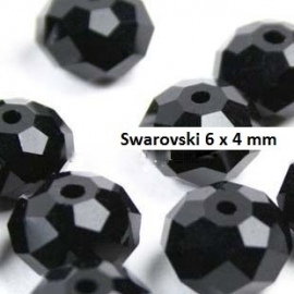Swarovski Zwart 6 x 4mm 20 voor € 3,00