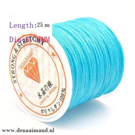 Waxkoord blauw 0,75 mm 25 meter