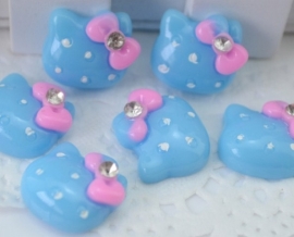 Hello Kitty blauw met steentje 4 voor € 1,25