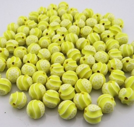 Gele kraal 11 mm 10 voor € 0.50