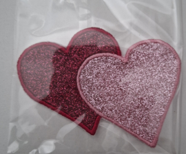 Glitter harten / Roze